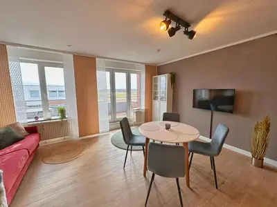 TV/Unterhaltungsangebot in der Unterkunft Watt & Wind - Pool, Sauna, Dampfbad, Tischtennis, schnelles WLAN