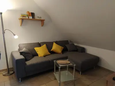 Ein Sitzbereich in der Unterkunft Haus Am Häfchenweg, Wohnung 6