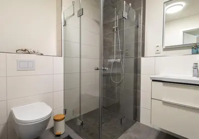 Ein Badezimmer in der Unterkunft Nordseebrise Dorum - Dorumer Sielhuus 2