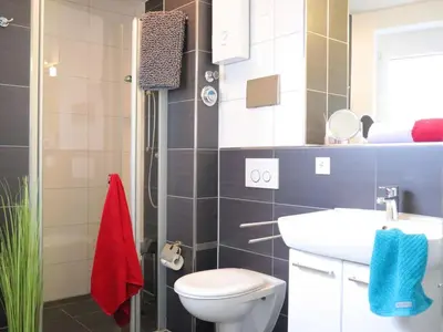 Ein Badezimmer in der Unterkunft Ferienwohnung Nordseetraum