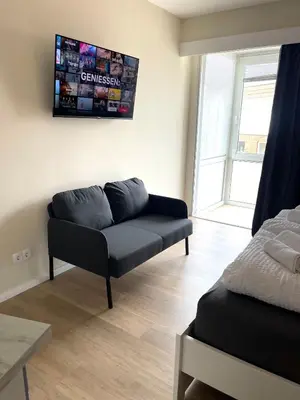 Ein Sitzbereich in der Unterkunft Traumhafte Ferienwohnung - direkter Meerblick - 50m zum Strand in Cuxhaven Duhnen in 1A Lage im Haus Seehütte