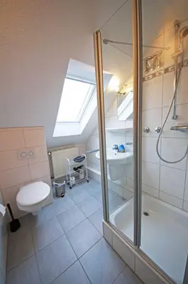 Ein Badezimmer in der Unterkunft Ferienwohnungen Am Steinkamp