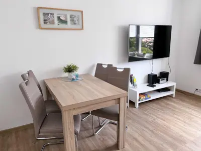 Ein Sitzbereich in der Unterkunft Appartementhaus Nige Ooge Wohnung Nr 1