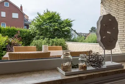 Ein Sitzbereich in der Unterkunft Apartments Christiansen