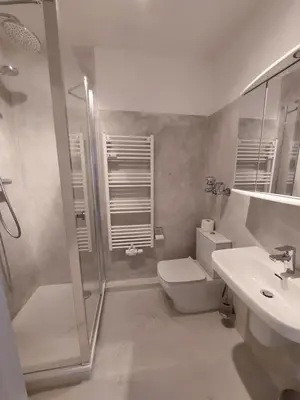 Ein Badezimmer in der Unterkunft FeWo Terrassenhaus Duhnen mit Meerblick - 6. Etage
