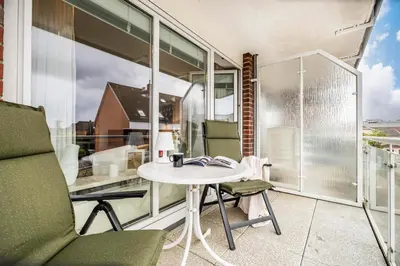Ein Balkon oder eine Terrasse in der Unterkunft Haus Seemeile Wohnung 2 6
