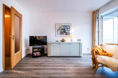 TV/Unterhaltungsangebot in der Unterkunft Haus Seemeile Wohnung 2 6
