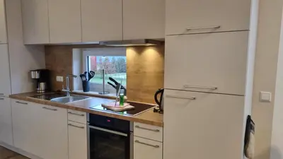 Küche/Küchenzeile in der Unterkunft Ferienhaus Strandengel