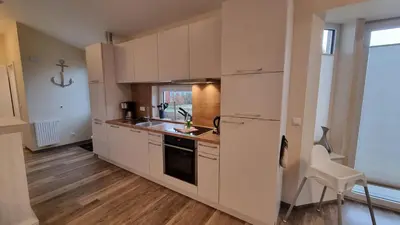 Küche/Küchenzeile in der Unterkunft Ferienhaus Strandengel