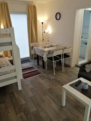 Ein Bett oder Betten in einem Zimmer der Unterkunft FEWO Kliff Watt Nr.4