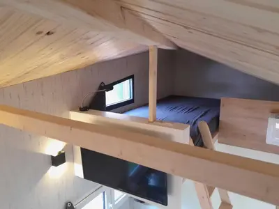 TV/Unterhaltungsangebot in der Unterkunft Tiny Haus Blanker Hans auf dem Campingplatz Strandgut