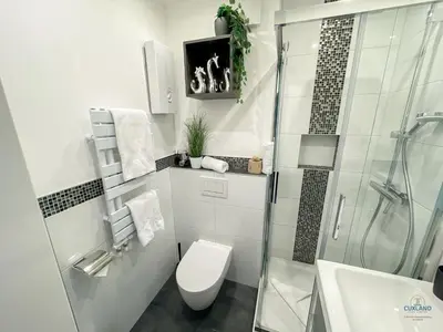 Ein Badezimmer in der Unterkunft Strandappartement 7 - Modernes Appartement in Strandnähe