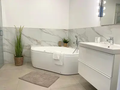 Ein Badezimmer in der Unterkunft Haus Nordseebrandung FeWo 7