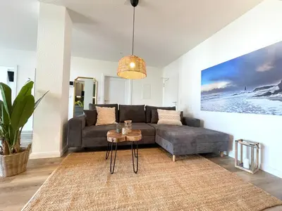 Ein Sitzbereich in der Unterkunft Haus Nordseebrandung FeWo 9