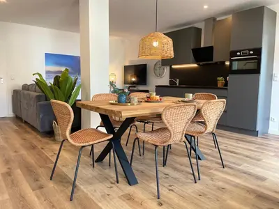 Küche/Küchenzeile in der Unterkunft Haus Nordseebrandung FeWo 9