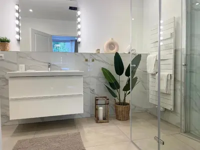 Ein Badezimmer in der Unterkunft Haus Nordseebrandung FeWo 4