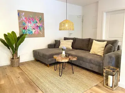 Ein Sitzbereich in der Unterkunft Haus Nordseebrandung FeWo 4