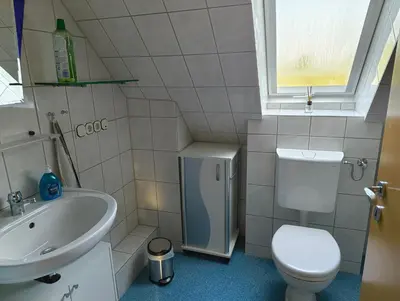 Ein Badezimmer in der Unterkunft Achim's Moorblick