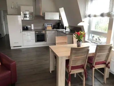 Küche/Küchenzeile in der Unterkunft Holiday home for 4 people in Cuxhaven