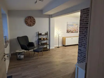 Ein Sitzbereich in der Unterkunft Ankerhus