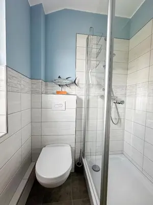 Ein Badezimmer in der Unterkunft Seeluft