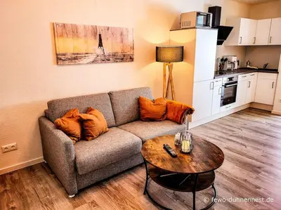 Küche/Küchenzeile in der Unterkunft Ferienwohnung Duhnennest in Cuxhaven Duhnen