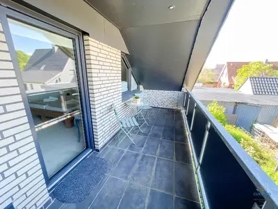 Ein Balkon oder eine Terrasse in der Unterkunft Ferienhaus Lindenweg Bad Bederkesa
