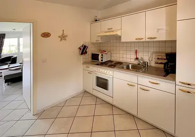 Küche/Küchenzeile in der Unterkunft Ferienwohnung Deichbrise