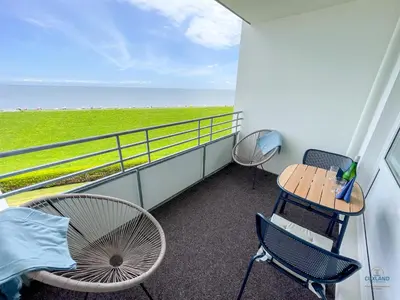 Ein Balkon oder eine Terrasse in der Unterkunft Kugelbakeblick 51