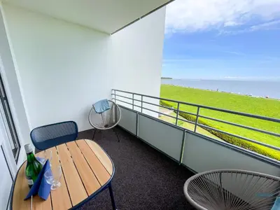 Ein Balkon oder eine Terrasse in der Unterkunft Kugelbakeblick 51