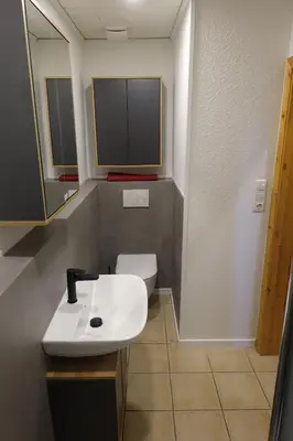 Ein Badezimmer in der Unterkunft Urlaub auf dem Janssenhof