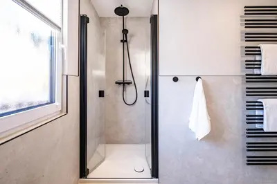 Ein Badezimmer in der Unterkunft Bielshövensand 15 Retro