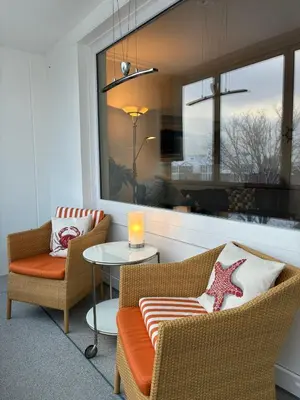 Ein Sitzbereich in der Unterkunft Residenz Atlantic mit Hallenbad und Sauna