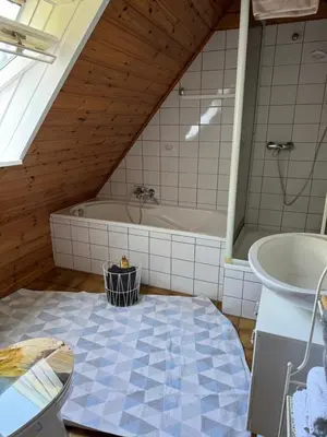 Ein Badezimmer in der Unterkunft Deichlust