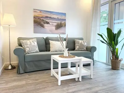 Ein Sitzbereich in der Unterkunft Haus Nordseebrandung FeWo 3