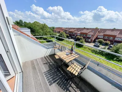 Ein Balkon oder eine Terrasse in der Unterkunft Haus Seeland 1 Wohnung 14
