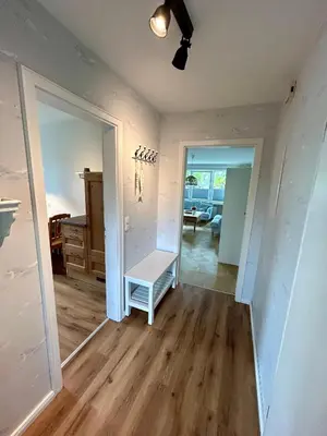 Ein Bett oder Betten in einem Zimmer der Unterkunft liten lind - Ferienwohnung in Sahlenburg