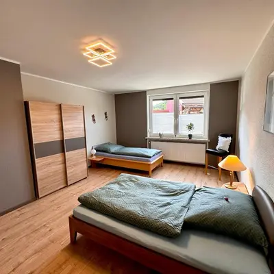 Ein Bett oder Betten in einem Zimmer der Unterkunft Ferienwohnung Bohlen