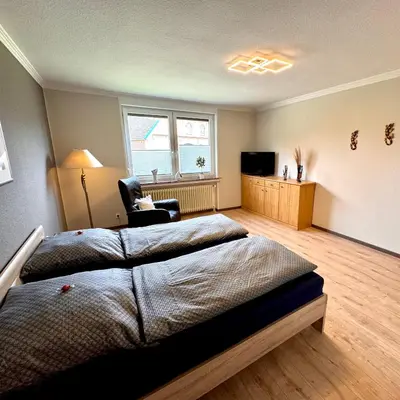 Ein Bett oder Betten in einem Zimmer der Unterkunft Ferienwohnung Bohlen