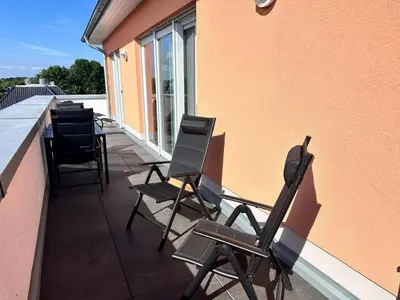 Ein Balkon oder eine Terrasse in der Unterkunft Meeresleuchten Duhnen-Entrée 19
