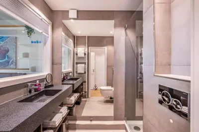 Ein Badezimmer in der Unterkunft Hochhaus Apartment 86 MeerLounge