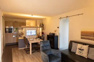 Küche/Küchenzeile in der Unterkunft Ferienwohnung Deichgraf Resort 27-11