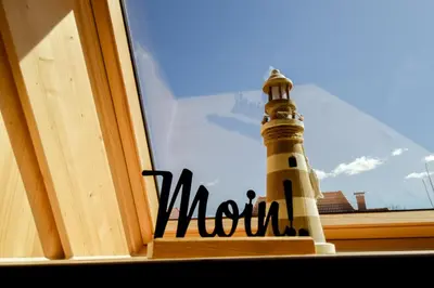 Ein Zertifikat, Auszeichnung, Logo oder anderes Dokument, das in der Unterkunft Ferienhaus Mellumplate 23 ausgestellt ist