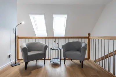 Ein Sitzbereich in der Unterkunft Ferienreihenhaus 