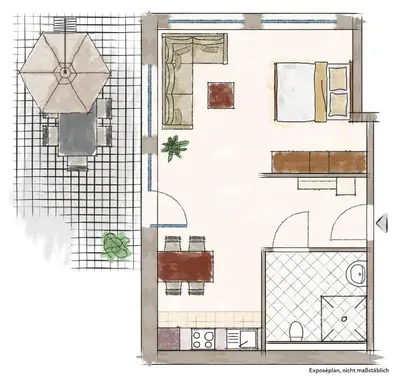 Grundriss der Unterkunft Appartement Cappel Whg 8