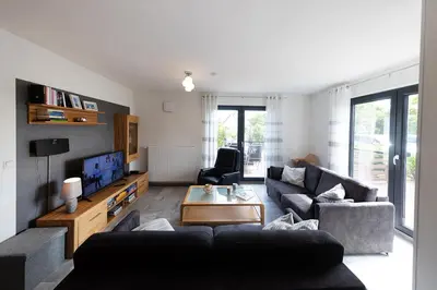 Ein Sitzbereich in der Unterkunft Ferienhaus 