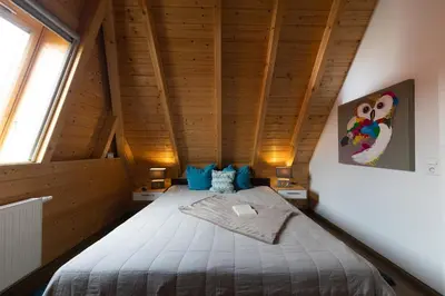 Ein Bett oder Betten in einem Zimmer der Unterkunft Ferienhaus 
