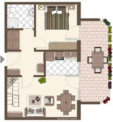 Grundriss der Unterkunft Ferienwohnung 