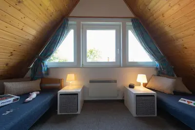 Ein Sitzbereich in der Unterkunft Ferienhaus Westertill 33