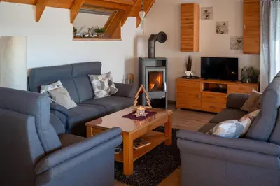 Ein Sitzbereich in der Unterkunft Ferienhaus 